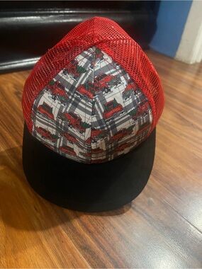 George Kids Red Mesh Truck Print Trucker Hat Child Sized (Fits 2 - 3 years)